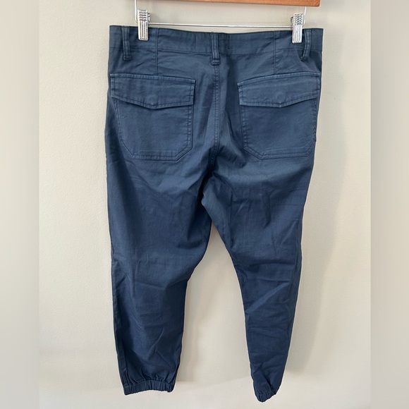 Pistola Dustin Ankle Navy Blue Utility Mid Rise Ankle Zip Cotton Cropped Joggers - Picture 4 of 6